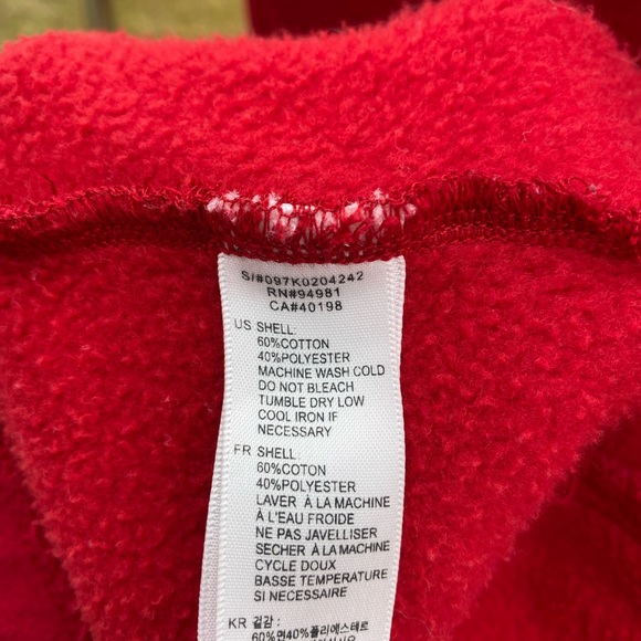 Red pea coat Lg. Cotton polyester & machine washable. - Picture 8 of 8